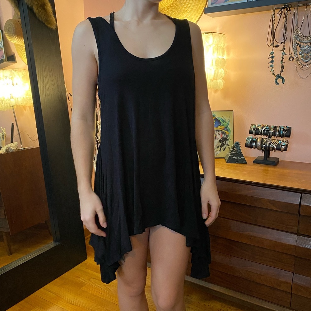 Black loose tunic dress